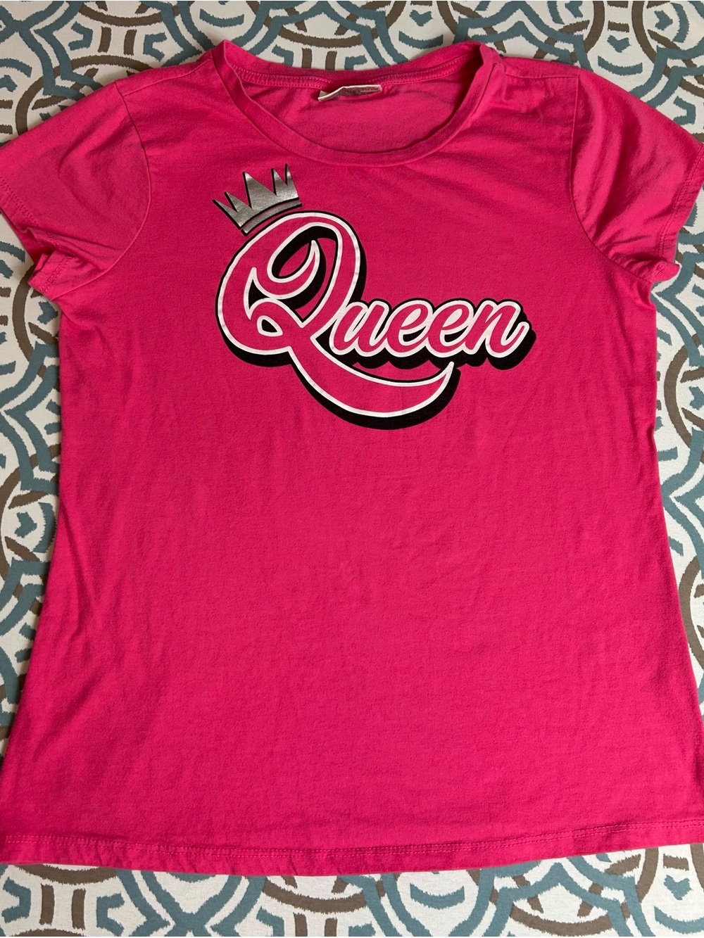 Bobbie Brooks Hot Pink "Queen" Short Sleeve Tee